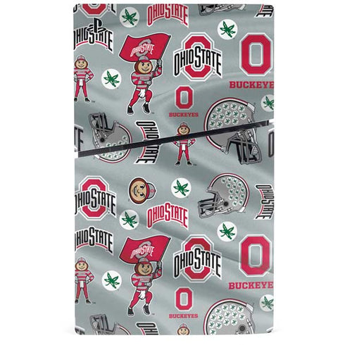 Ohio State University Pattern PS5 Slim Digital Edition Console Skin